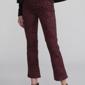 Rag & Bone Burgundy Cheetah Jeans Ankle Pants NWT